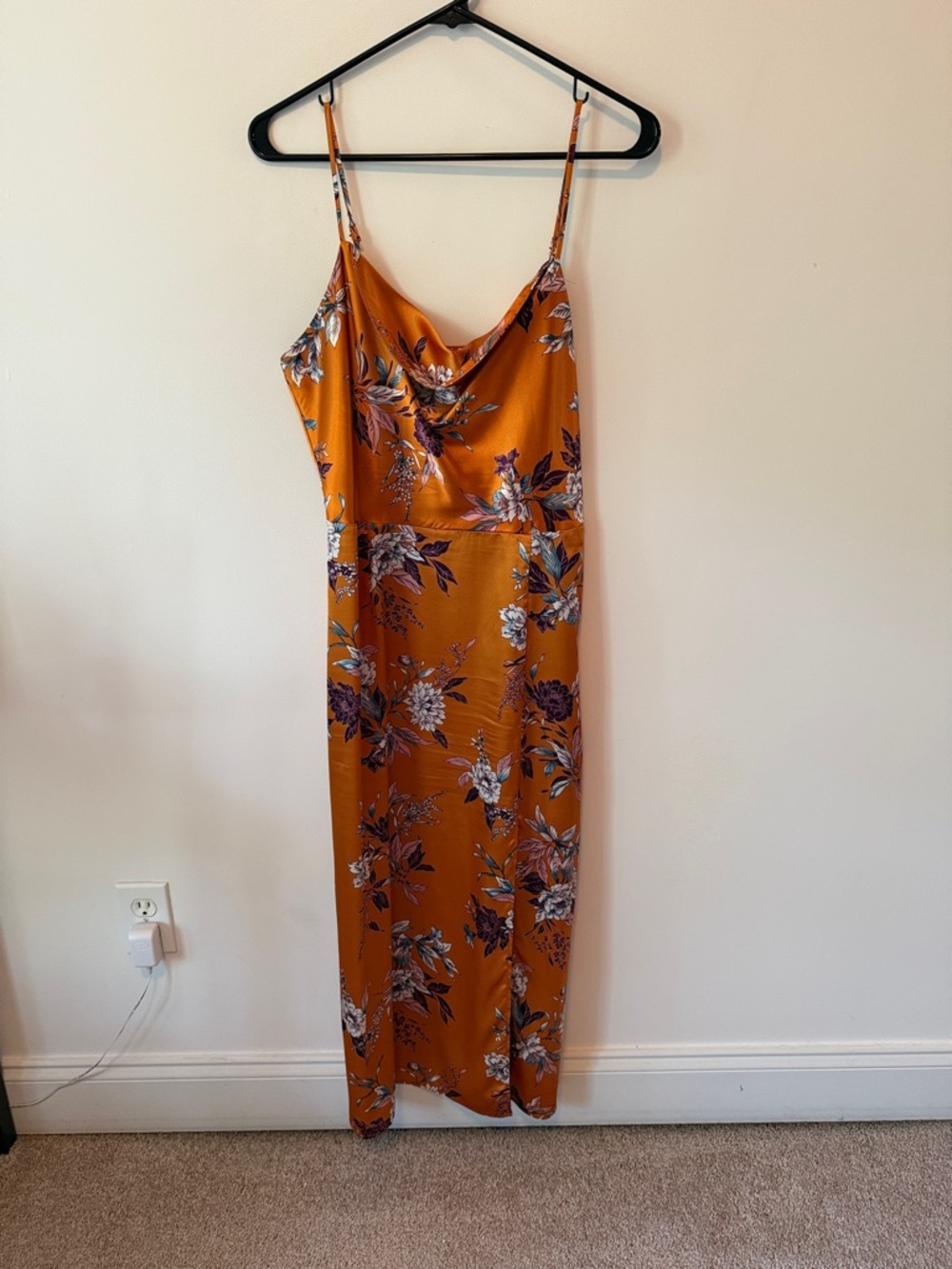 Sleeveless Mustard Floral Slip Dress